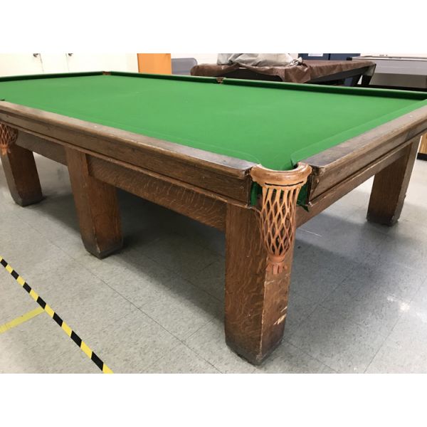 Antique Burroughes and Watts 12 x 6 foot solid hardwood snooker table with real slate TABLE343BW6X12SNOOK