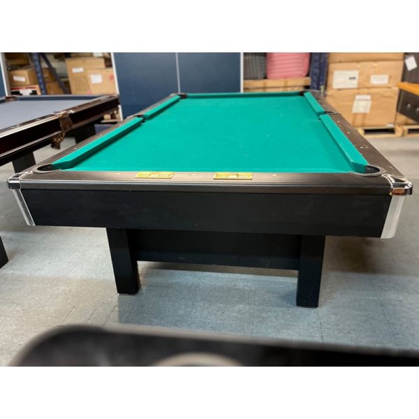 Brunswick Bristol 8 foot pool table floor model with black finish rails