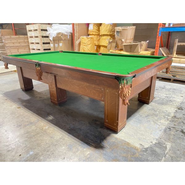 Brunswick Billiards Antique 10 foot convertible pool table and Carom table Code : TABLE507BR10PC - Please note that despite it's 10 foot format, this is not a snooker table. It is a very unique and very rare pool table with standard open corner pockets 