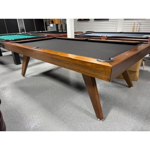 Majestic Copenhagen 8 foot used pool table with 1 inch thick natural slate Code : TABLE514MAJ8P
Made with 1 inch thick slate, North American and European hardwood with Walnut finish, tapered legs, genuine leather inset pockets and Black billiard cloth. C