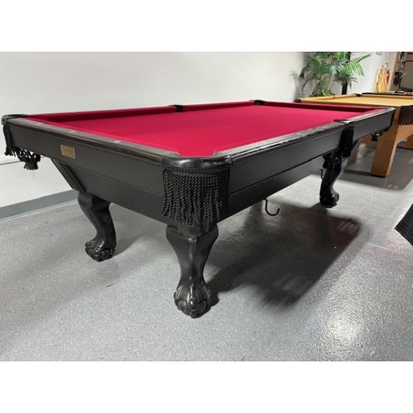Canada Billiards hardwood and natural slate used 8 foot pool table Code : TABLE551CBB8P
Made in Canada with hardwood, genuine leather pockets and brand new Championship Invitational Teflon stain protected billiard cloth.
