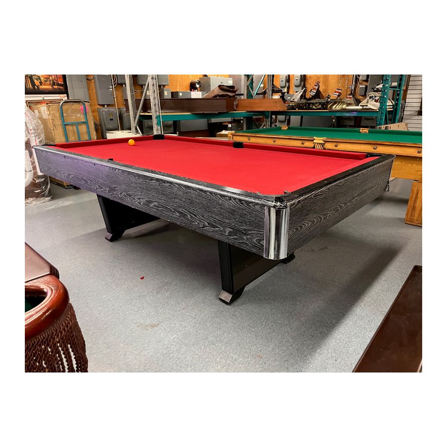 Used 8 foot 3/4 inch thick slate pool table with Red billiard cloth