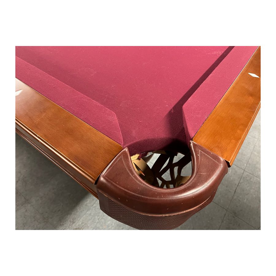 Brunswick Contender 8 foot used pool table with solid hardwood rails