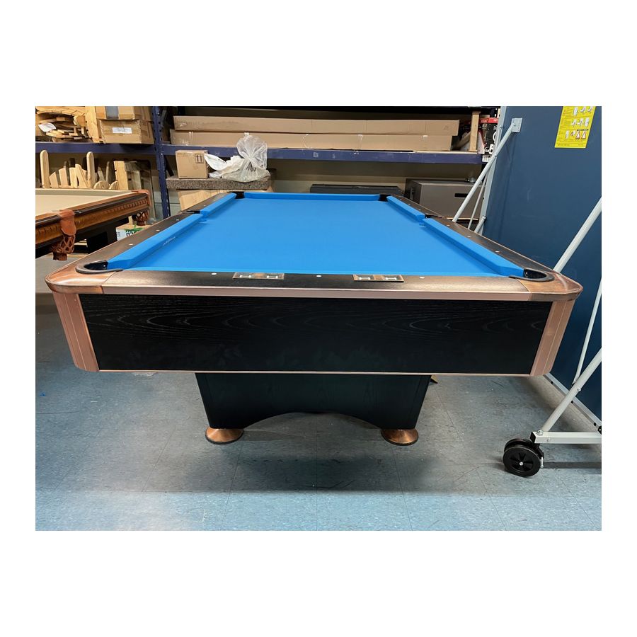 Used 8 foot Canada Billard Black Crown pool table with Simonis Blue