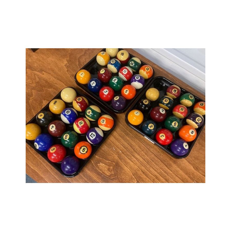 Assorted used billiard balls, snooker, pool, Carom balls and