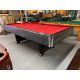 Used 8 foot 3/4 inch thick slate pool table with red championship Invitational Teflon protected billiard cloth, inset pockets, Grey melamine outer frame and laminate wood construction Code : TABLELIQ120 
Includes a 1 year limited manufacturer warranty an