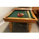 Versailles style carved leg 8 foot slate pool table with matching Dining/Conference table top. Made of hardwood and engineered woods and inset drop pockets. Includes a one year warranty and a green pool table felt cloth.  