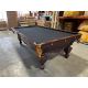 Extremely rare Antique Brunswick Billiards 9 foot Pool Table from the late 1800's with Mahogany finish Code : TABLE571BRU9P Made with Hardwoods, carve and engraved details with appliqués, natural quarried slate, genuine leather pockets, with a brand new T