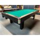 Brunswick Bristol 8 foot pool table floor model with black finish rails 3/4 inch slate Code : TABLELIQ129
Made with solid North American wood and engineered wood with black finish and inset pockets. 
Includes a 1 year warranty, a Green Championship Invi