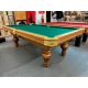 Dufferin 4 x 8 used pool table with real slate Code : TABLE432NN8P 
Made in Canada with solid North American wood and engineered wood with Oak finish, genuine leather pockets and natural quarried slate. 
Includes a Bottle Green Professional grade Andy C