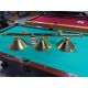 Brass finish three shade billiard lamp light for pool table