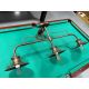 Industrial Steampunk style billiard pool 3 shade table lamp with aged brass finish