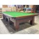 Antique British Billiard Company 6 x 12 foot format snooker table in excellente condition with refinished walnut rails, new rubber, 8 tapered legs with marquetry, serial #29167, 2