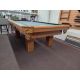 Used Dufferin 8 foot pool table with natural quarried slate and Oak finish Code: TABLELIQ122
Made with solid a combination of hardwood and engineered wood with leather pockets. Includes a Green billiard cloth and a used billiard accessory kit.