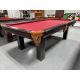 Majestic Orleans 8 foot demonstrator pool table with 1 inch thick natural slate Code : TABLE497MAJ8P
Made with 1 inch thick slate, hardwood and engineered wood in Black finish, square legs, genuine leather black pockets and Burgundy billiard cloth. Code 