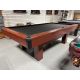 Canada Billiards Celebrity 8 foot used pool table with 1 inch thick natural slate Code : TABLE517CBB8P
Made with 1 inch thick slate, hardwood and engineered wood with Walnut finish, square legs, inset pockets and Black billiard cloth. Code :  TABLE517CBB
