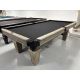 Majestic Pioneer 8 foot used pool table with 1 inch thick natural slate Code : TABLE522MAJ8P
Made with 1 inch thick slate, North American and European hardwood with Grey Barnwood finish, leather pockets and Black billiard cloth.  
