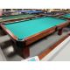 Palason Deluxe 9 foot used snooker table with 1 inch thick natural slate Code : TABLE532PAL9P
Made in Snooker format with smaller pockets and lower rails, with 1 inch thick slate, hardwood and engineered wood in Mahogany finish, square legs, genuine leat