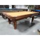 Palason Fraser 8 foot used pool table with 1 inch thick natural slate Code : TABLE533PAL8P
Made with 1 inch thick slate, hardwood and engineered wood in Medium Oak finish, turned legs, genuine leather brown pockets and Camel Beige billiard cloth. Code : 