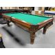 Brunswick Billiards solid hardwood used 8 foot pool table with natural slate and turned legs Code : TABLE538BRU8P
Made with Solid Hardwood with Walnut finish, genuine leather pockets with fringes and brand new Andy 600T Club stain protected billiard pro