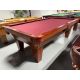 Connelly Billiards used 8 foot pool table with 3/4 inch slate and Walnut finish Code: TABLE542CON8P
Made with hardwood and engineered woods, natural quarried 3/4 inch slate, genuine leather pockets and Championship Invitational Teflon protected Burgundy 