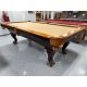 Two Tone Oak and Walnut finish natural quarried 8 foot slate used pool table TABLE558NN8P
Made with hardwood and engineered woods, natural quarried 1 inch thick slate, genuine leather pockets, Championship Invitational stain protected billiard cloth.