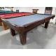 Used 8 foot Majestic Walnut Pool Table with natural quarried slate and genuine leather pockets Code : TABLE577MAJ8P
Made with European and North American Solid Hardwoods, natural quarried slate, genuine leather pockets and a Blue billiard felt cloth fabr