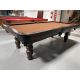 Used 8 foot Palason Billiards Fraser 1 inch thick slate Used 8 foot Palason Billiards Fraser 1 inch thick slate Pool Table with Brown cloth Code TABLE602PAL8P
Made with solid hardwood and engineered woods with Walnut finish, Solid wood turned legs, genui