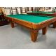 Used Legacy Heritage 8 foot pool table with natural quarried 1 inch thick slate Code TABLELIQ117
Made of solid hardwood and very durable wood laminate, tapered square legs and Green Championship Invitational Teflon protected billiard cloth