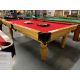Palason Citadelle used 9 foot pool table with solid Oak wood turned legs and natural quarried slate playing surface Code : TABLELIQ93 Made in Canada with Solid Oak Hardwood and real Oak wood veneer. Includes a Red Championship Invitational Teflon protecte