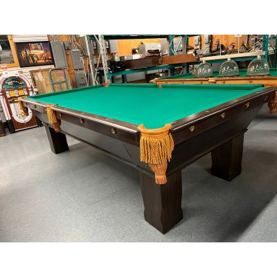 Brunswick Billiard 1938 Dominion Antique 9 foot pool table made with hardwood and 1 inch thick natural quarried Slate playing surface Code : TABLE190BRU9P 