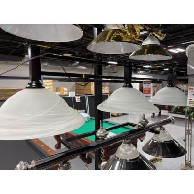 White frosted glass shade billiard pool table lamp
