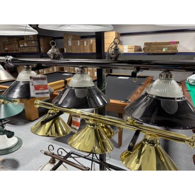 Black lacquer finish 3 shade Metal and Glass billiard table hanging lamp light
