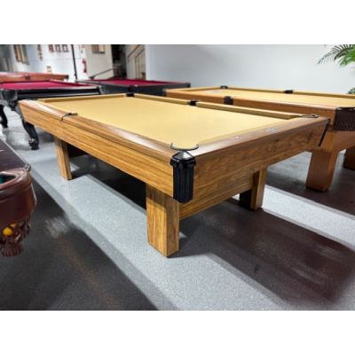 TABLE535BRU8P natural quarried 8 foot slate Medium Oak finish used pool table TABLE535BRU8P
