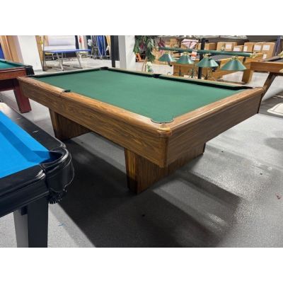 Unlabeled 8 foot used pool table with 3/4 inch thick natural quarried slate Code : TABLE568NN8P