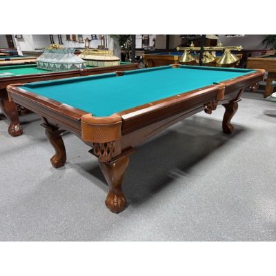 Used 8 foot Legacy Billiards Pool Table with natural quarried slate and genuine leather pockets Code : TABLE579LEG8P