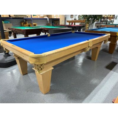 Used 8 foot Connelly Billiards 1 inch thick slate Pool Table with Maple finish and new Royal Blue cloth Code : TABLE606CON8P