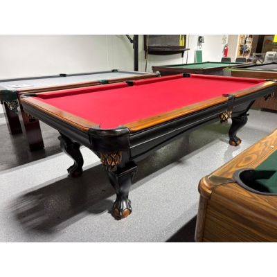 Used 8 foot Brunswick Bayfield 1 inch thick slate Pool Table with Red Billiard cloth Code TABLE607BRU8P