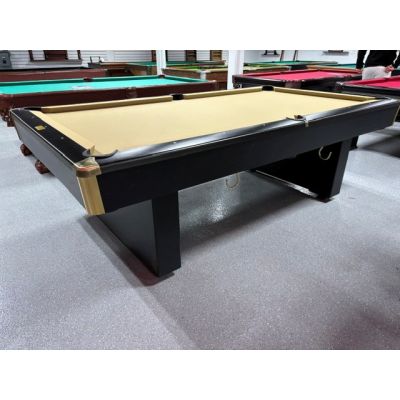 Used 8 foot Brunswick Billiards 1 inch thick slate Pool Table with Black finish and Beige cloth Code TABLE620BRU8P